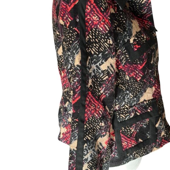 Trina Turk Crop Blazer Jacket Black Red Sz 10 - Picture 8 of 14